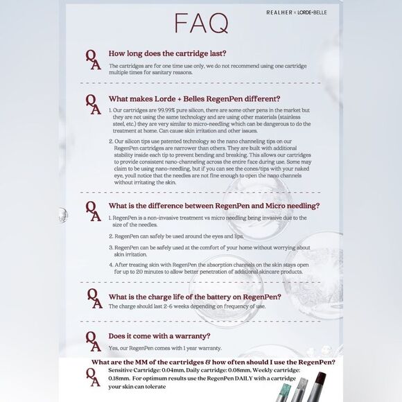 NIB Lorde + Belle CARTRIDGES ONLY for RegenPen 30-Day = 1 month Supply MSRP $169 - Picture 9 of 10